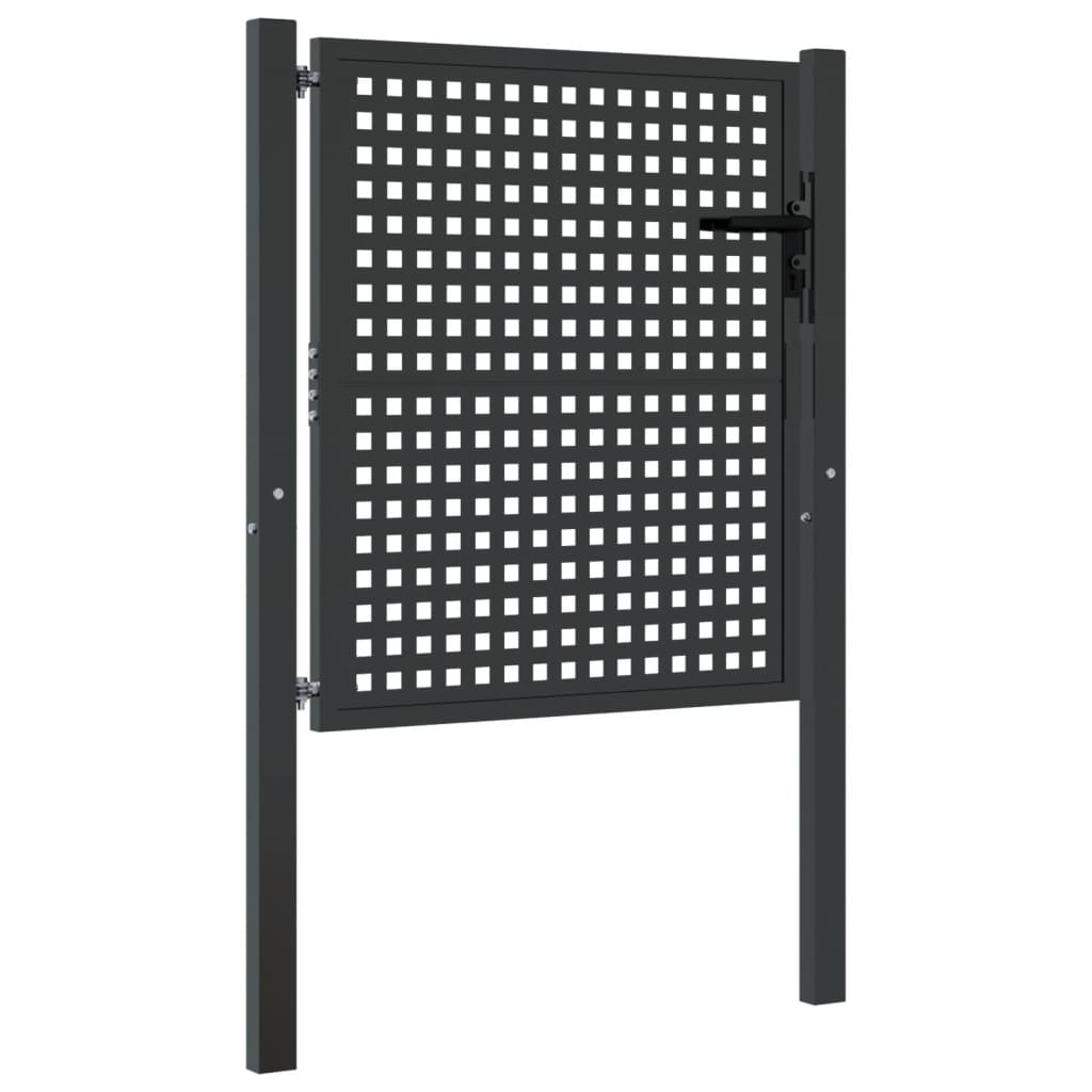 vidaXL Puerta de jardín acero gris antracita puerta de exterior Dimensiones 105 x 125 cm,  105 x 150 cm,  105 x 175 cm y mas