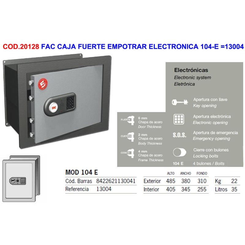 Fac caja fuerte empotrar electronica 104-e  13004