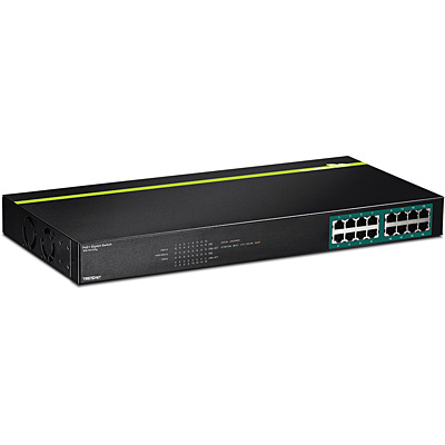 Trendnet TPE-TG160G switch No administrado L2 Gigabit Ethernet (10/100/1000) Negro 1U Energía sobre