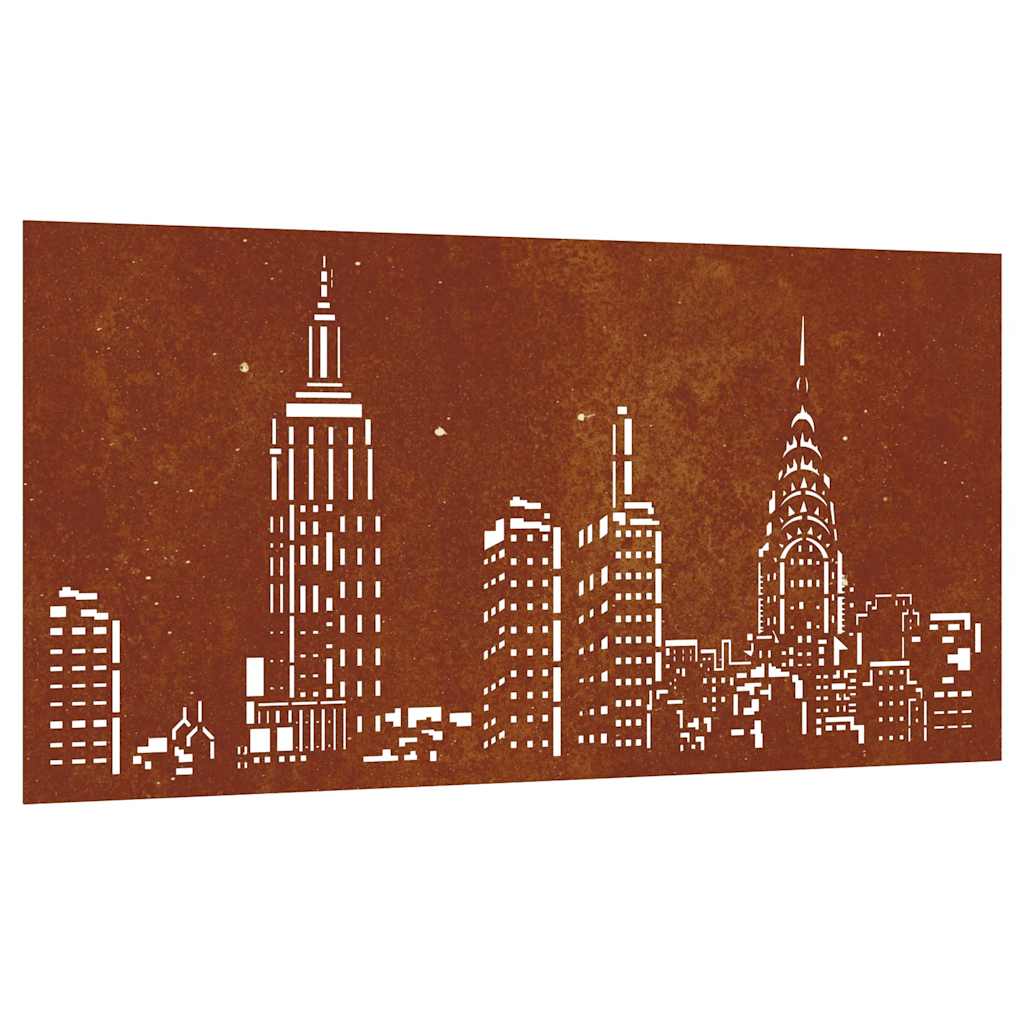 vidaXL Adorno de pared de jardín acero corten diseño skyline 105x55 cm