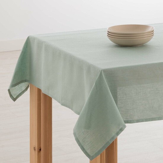 BL BELUM - Mantel Antimanchas Lino 100% Aqua   - Mantel Mesa Rectangular  - Mantel Hidrófugo de Calidad en Varias Medidas - Manteles de Lino para Interior y Exterior - Mantel Elegante Made By BL BELUM - Mantel No traspasan Líquidos Made Spain