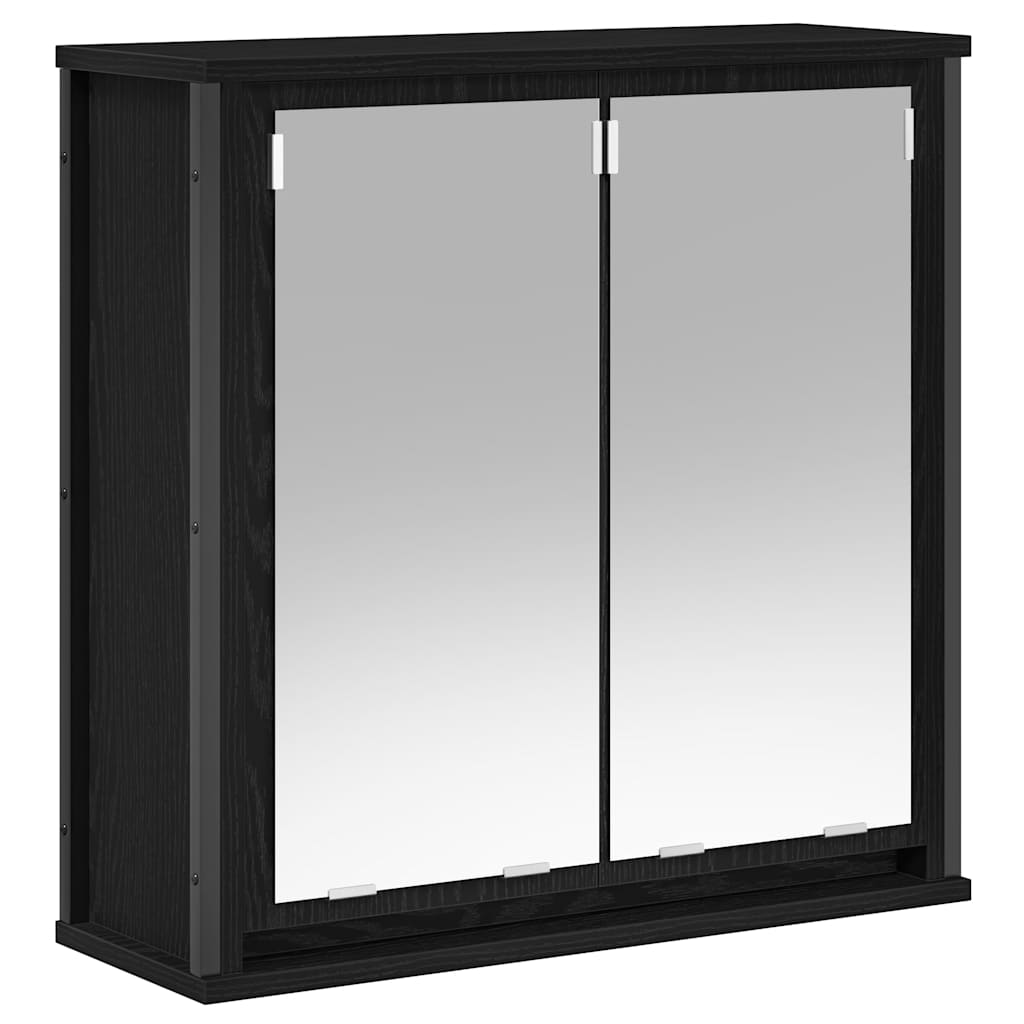 vidaXL Mueble de baño de pared con espejo roble negro 60x21x60 cm