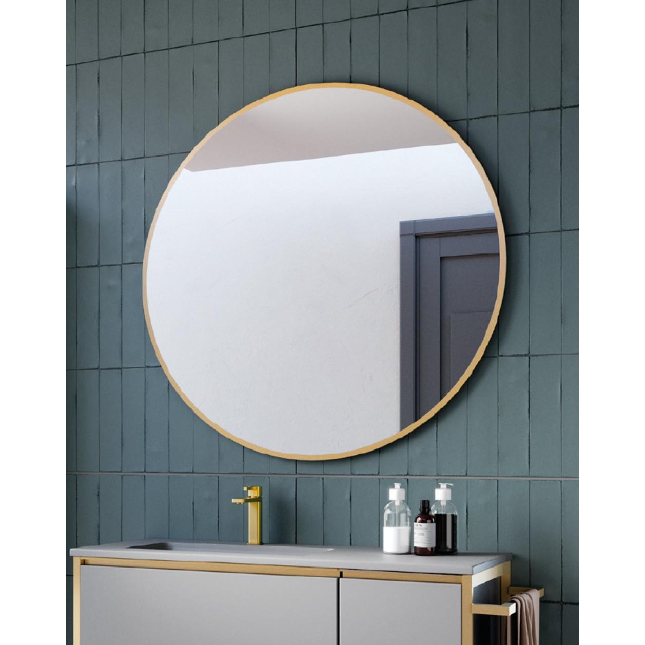 Espejo de Pared Redondo | Decorativo para Baño | 100 cm Baño Total