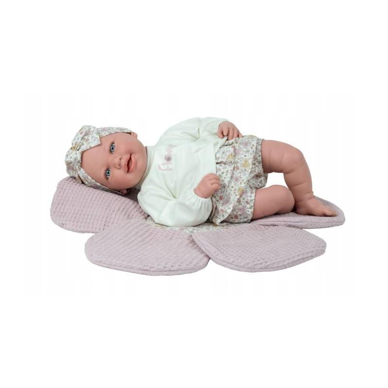 MUÑECA ELEGANCE 45 CM ADI ROSA CON MANTA DE FLORES Y PESO REALISTA