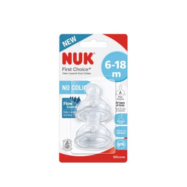 Nuk Tetina First Choice+ 6-18 Meses Flujo Variable Silicona 2 Unidades