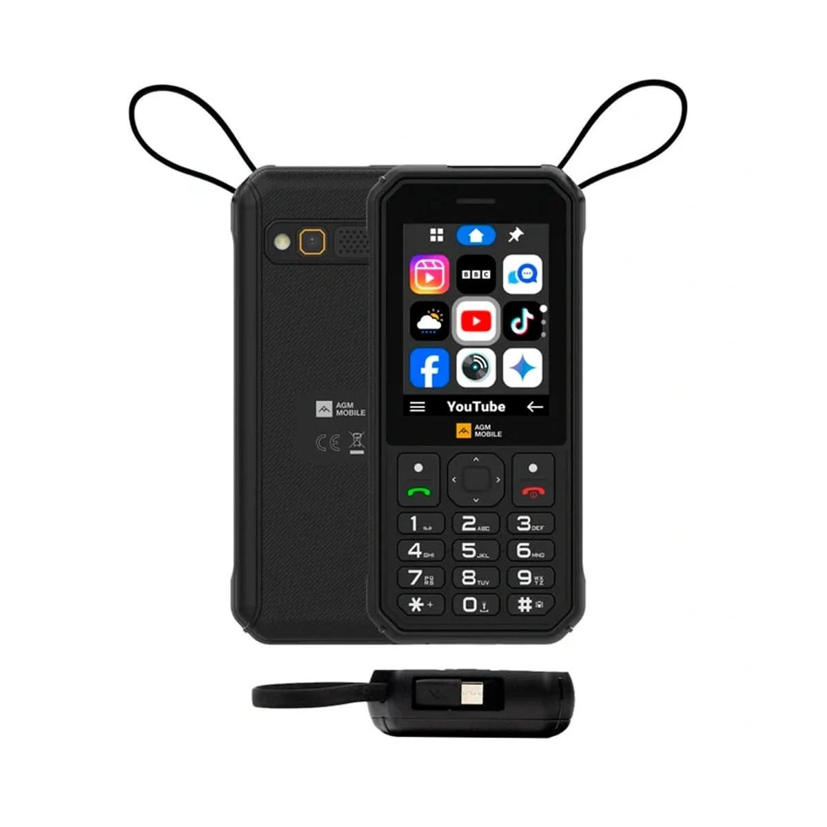 Smartphone AGM M11 256GB 32 MB RAM 2,8" 4G Cámara 2 MP Pantalla QVGA 240x320 píxeles Batería 4000 mAh Hotspot WiFi Rugerizado, resistente agua Negro