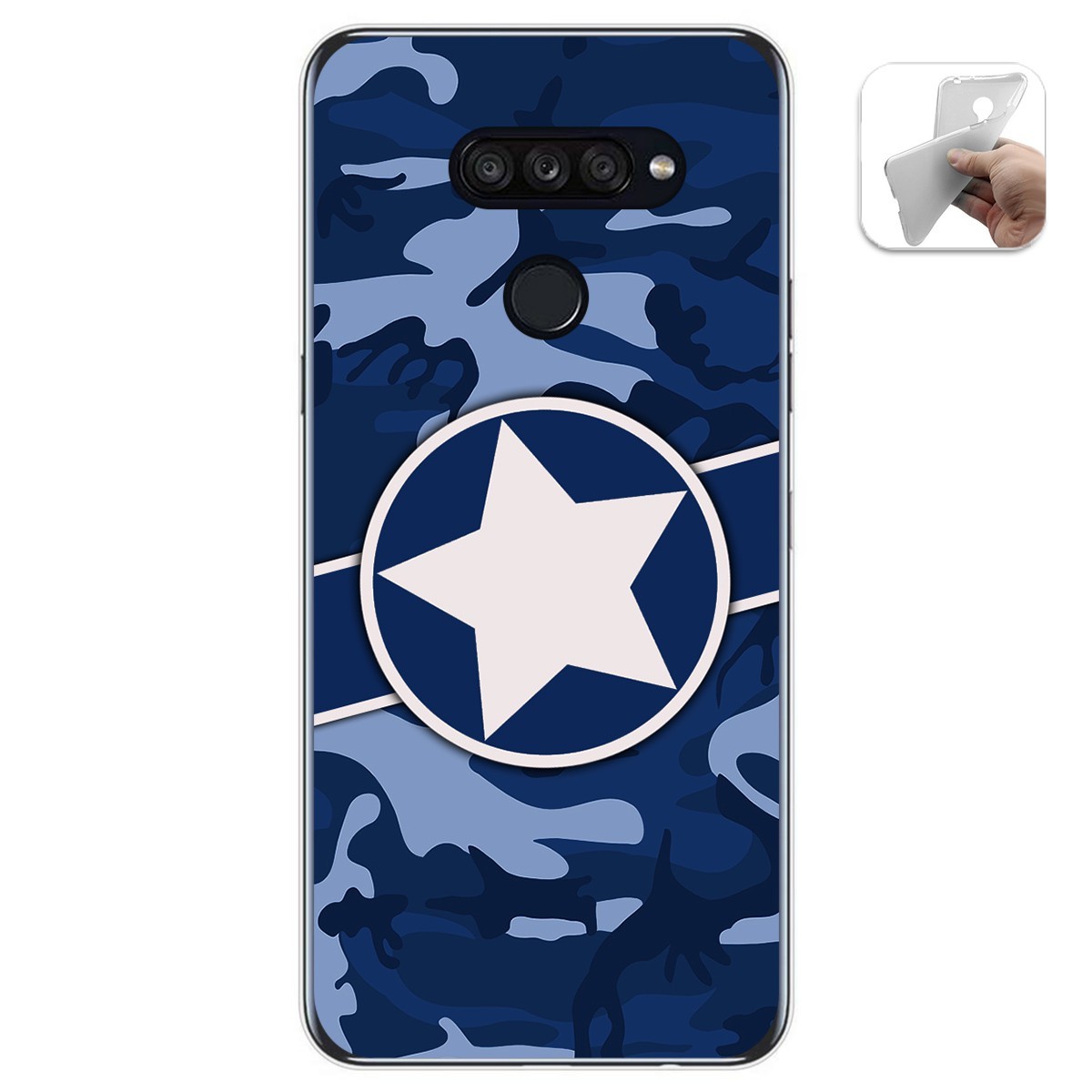 Tumundosmartphone Funda Gel Tpu para Lg K50S diseño Camuflaje 03 Dibujos