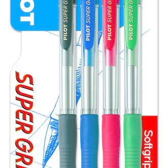 PILOT BOLIGRAFO PILOT SUPER GRIP 1 AZUL  1 NEGRO 1 ROJO Y 1 VERDE SUPERGRIP