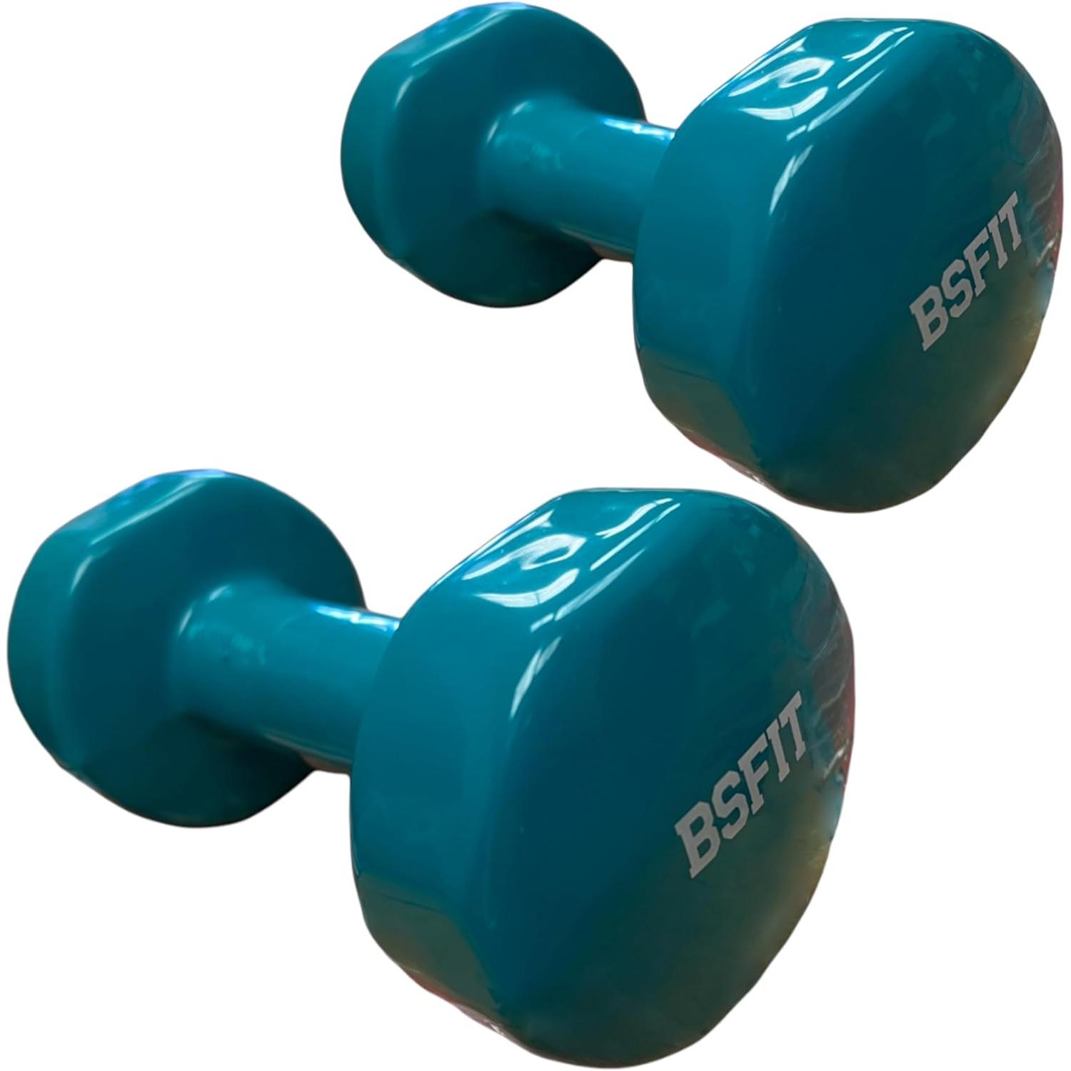 Mancuernas Antideslizantes BSFIT de Vinilo 0,5 Kg a 10 Kg - Gimnasio en Casa