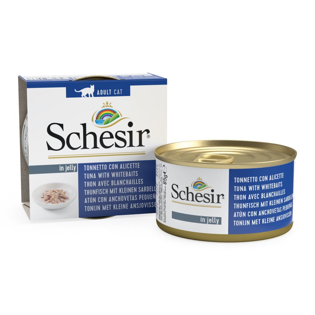 Schesir En Gelatina Para Gato  Varios Sabores  14x85Gr  Altamente Hidratante