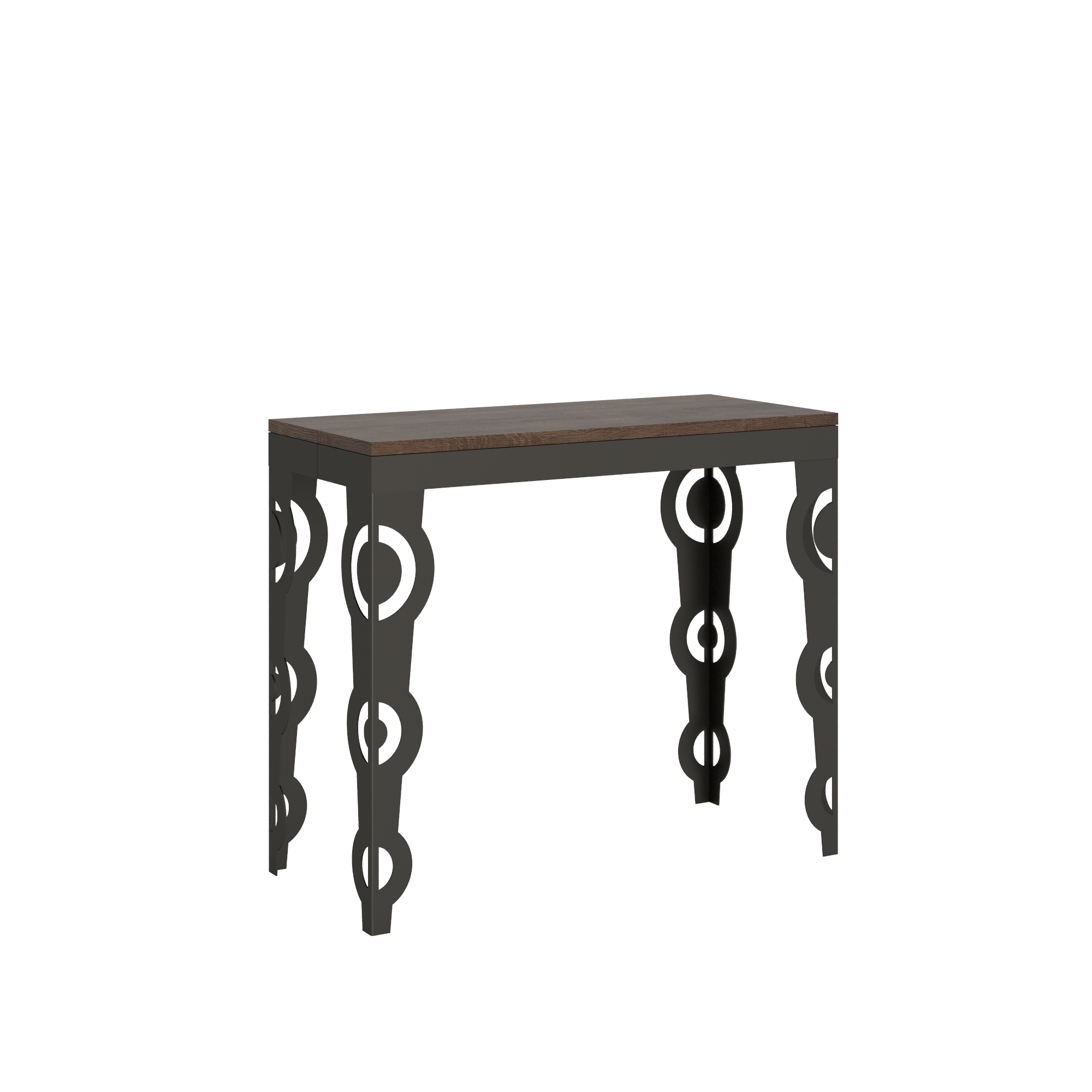 Consola extensible 90x40/196 cm Karamay Small Evolution Estructura Nogal Antracita - Itamoby