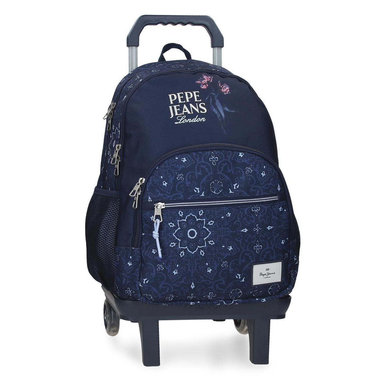 Mochila escolar con carro Pepe Jeans Lenay 32x44x22cm Marino