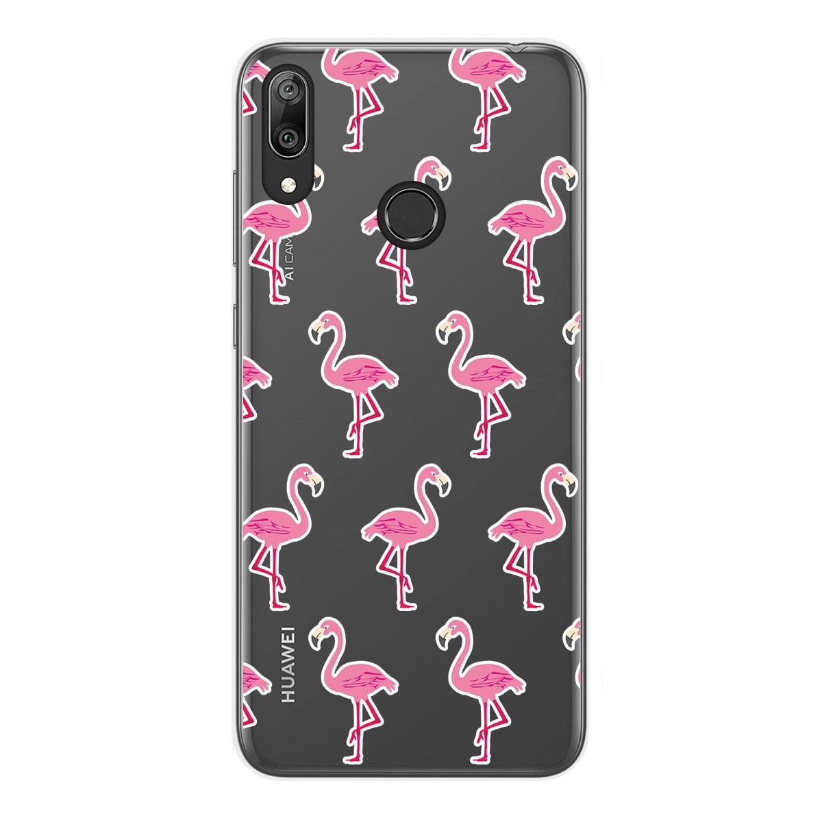Tumundosmartphone Funda Gel Transparente para Huawei Y7 2019 diseño Flamenco Dibujos