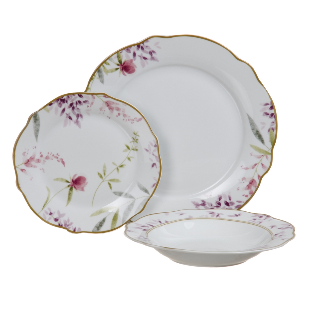 Set de 12 platos llanos blancos de porcelana de Ø 26 cm - LOLAhome :  : Hogar y cocina