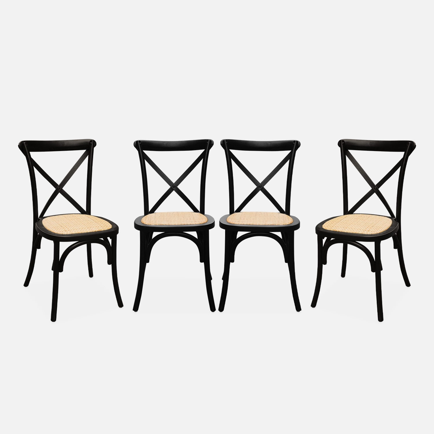 sweeek - Silla de bistró vintage de madera, set de 4 , Belleville , 48x53x88