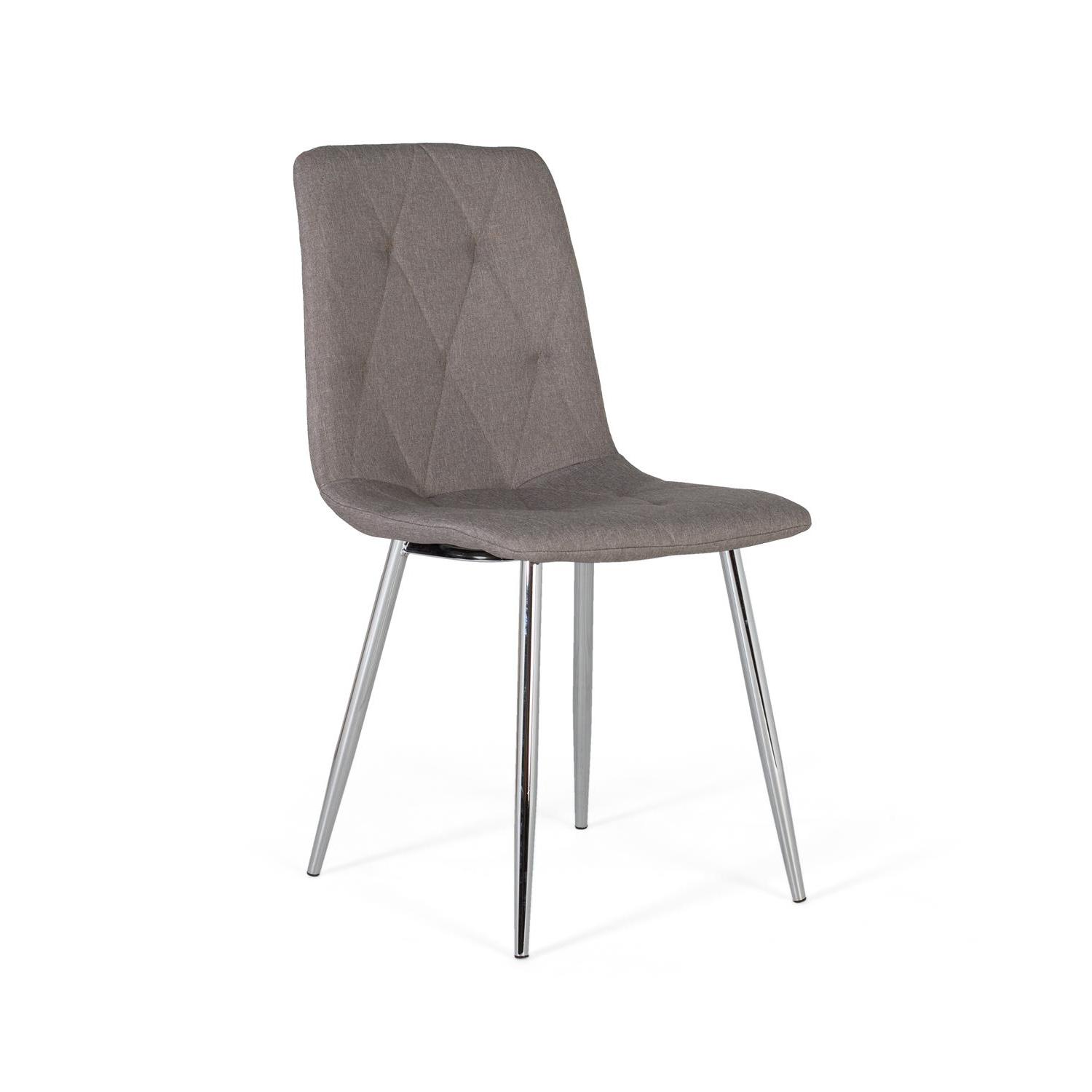 Set de 4 sillas con respaldo y el asiento acolchados color gris