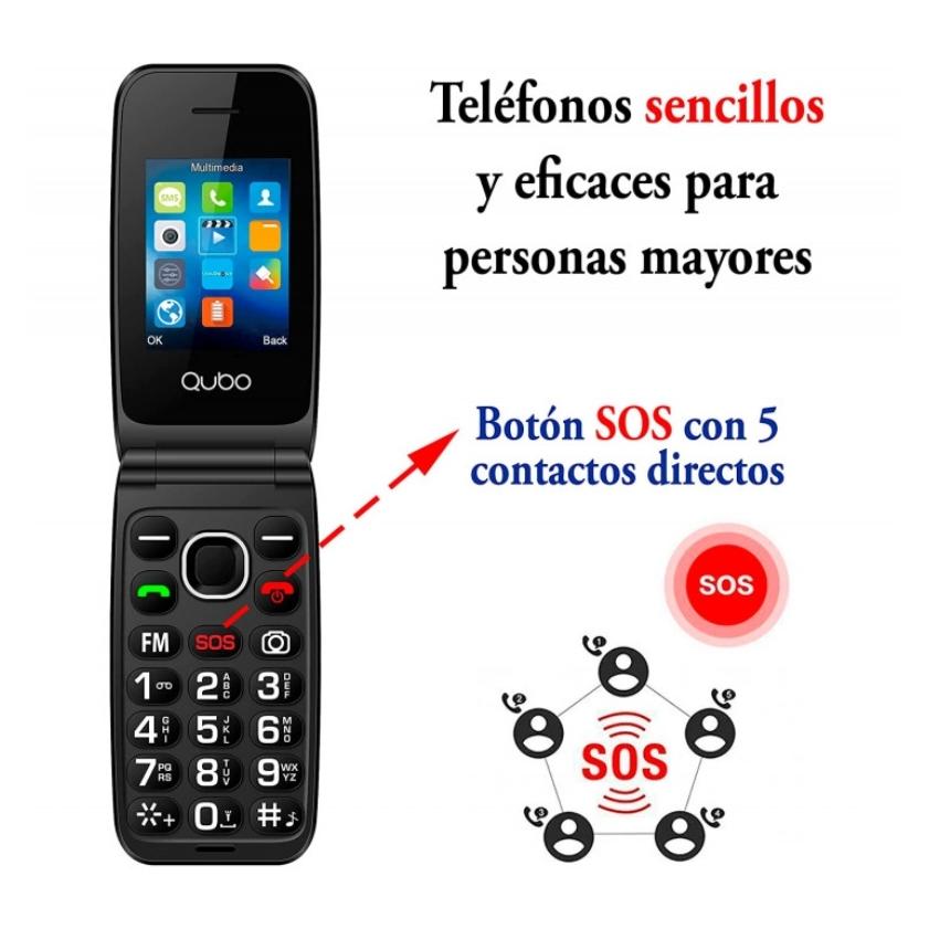 QUBO NEONW BLUE / MÓVIL 2.4" teléfono móvil para mayores