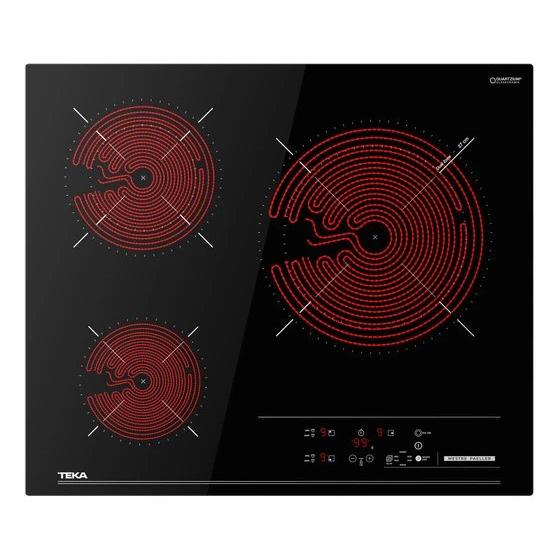 Teka - Placa vitrocerámica TBC 63620 TTC de 60 cm con 3 zonas de cocción, fuego central de 27 cm y potencia máxima de 5300 W para cocina diaria y elaboración de paella, arroz y yogur