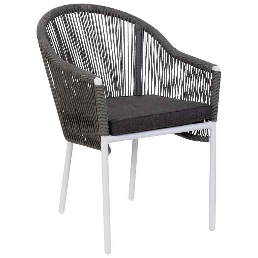 Wonderlust Deco - Silla de ratan sintético gris 57x63x84.5 Gris 57x63x84,5h cm