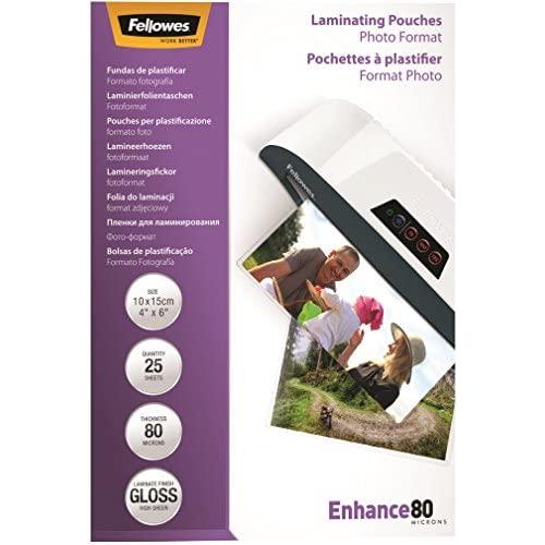 Fellowes 54406 - Pack de 25 fundas para plastificar, formato fotografía (150 x 100 mm)