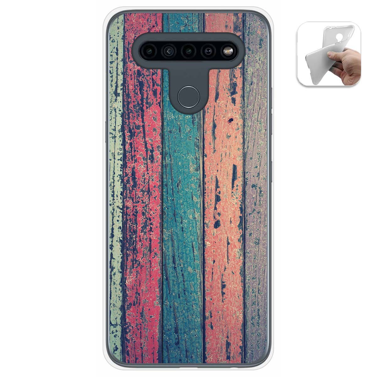 Tumundosmartphone Funda Gel Tpu para Lg K41s / Lg K51s diseño Madera 10 Dibujos