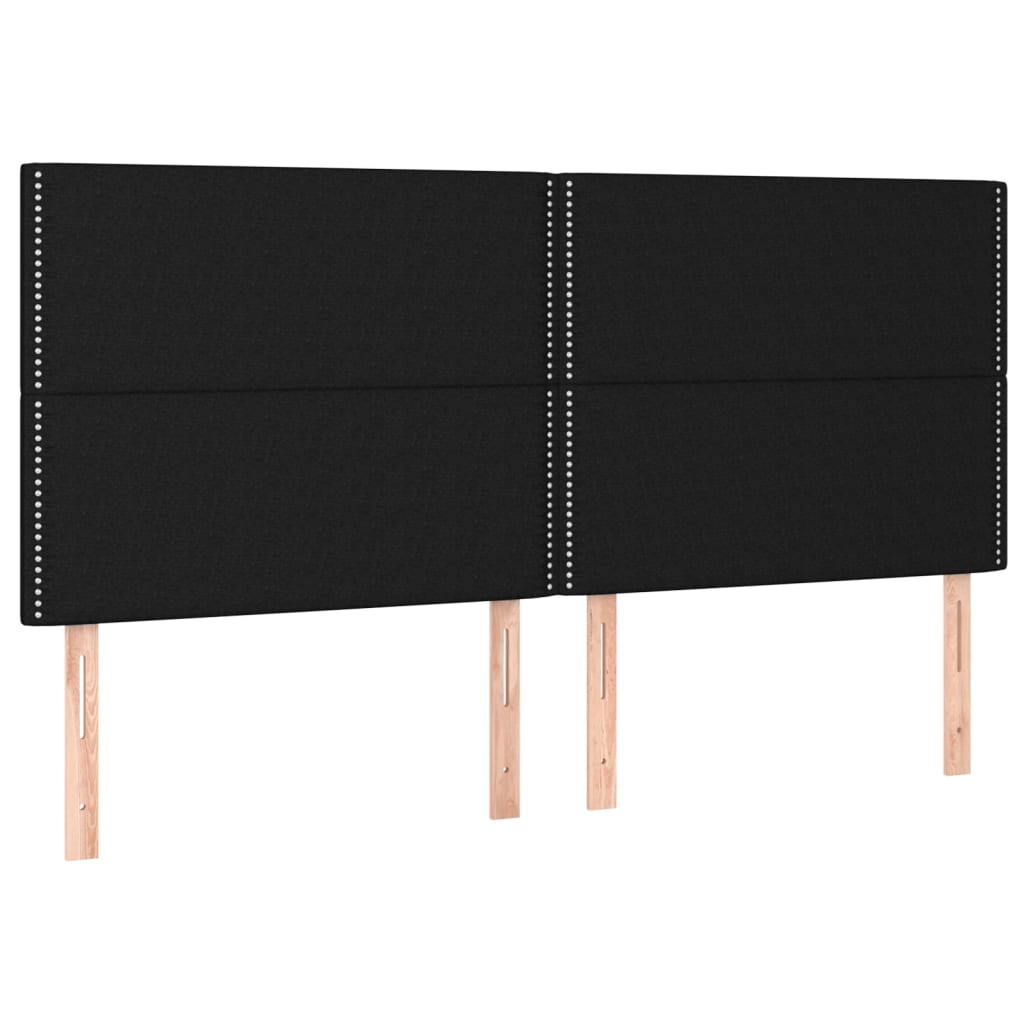 vidaXL Cabecero con luces LED tela negro 200x5x118/128 cm