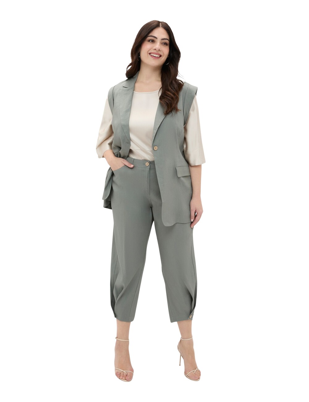 Fiorella Rubino - Pantalones Balloon de mezcla de lino
