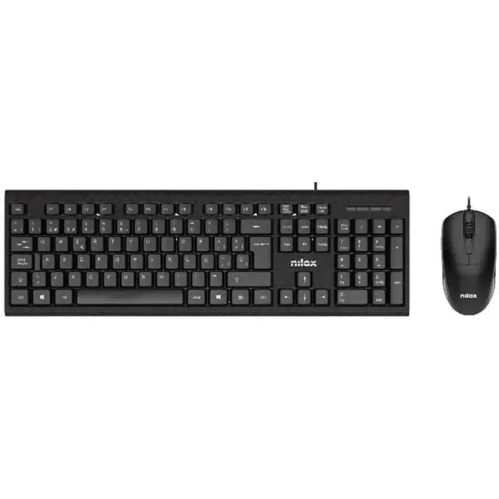 Teclado membrana Nilox NXKME0011 Layout ES con ratón óptico y cable USB
