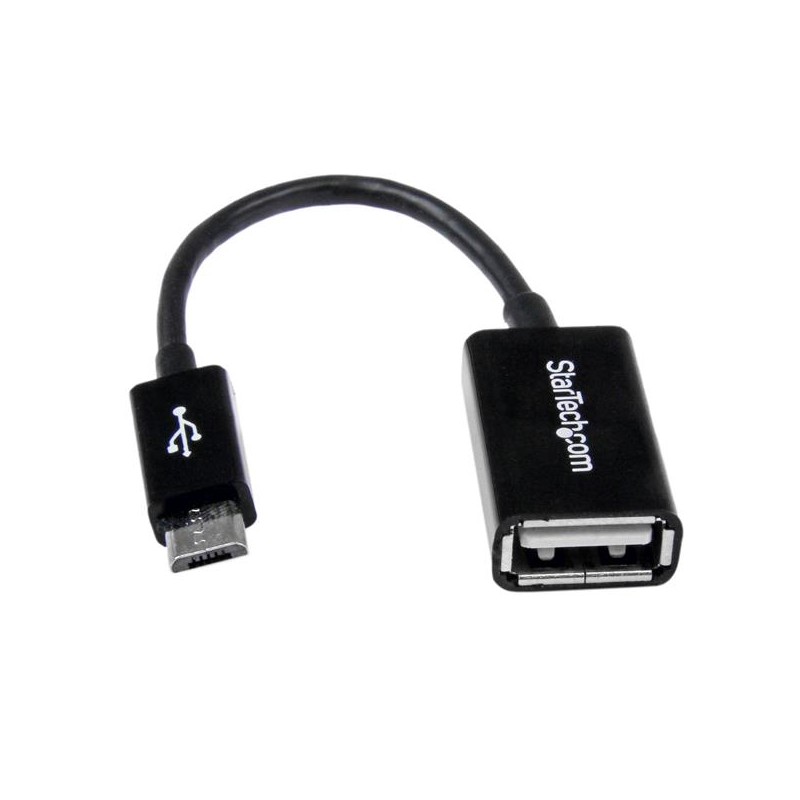 StarTech.com - Cable Adaptador de 12cm Micro USB Macho a USB A Hembra OTG para Tablets Smartphones - Negro UUSBOTG