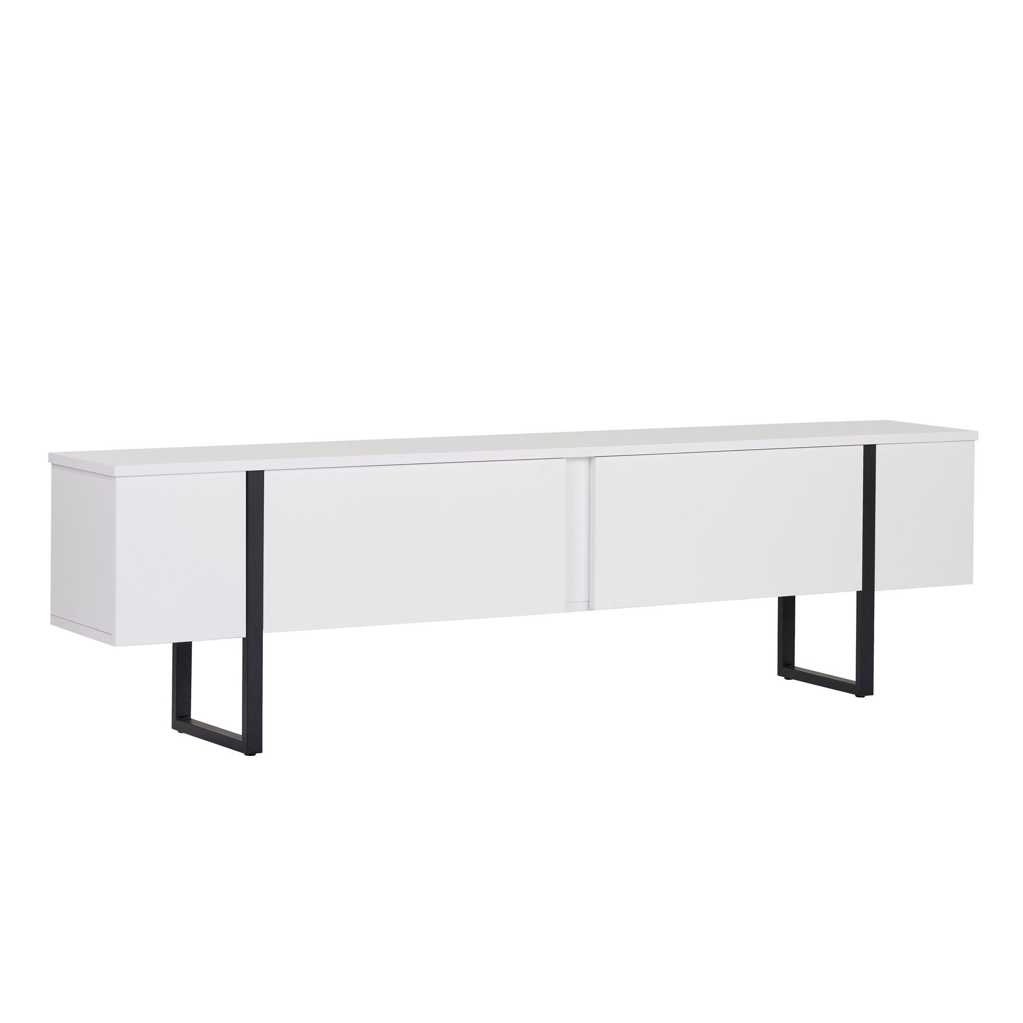 Habitat y Jardin - Soporte de TV de madera "Onera" - 180 x 30 x 45 cm - BlancoNegro