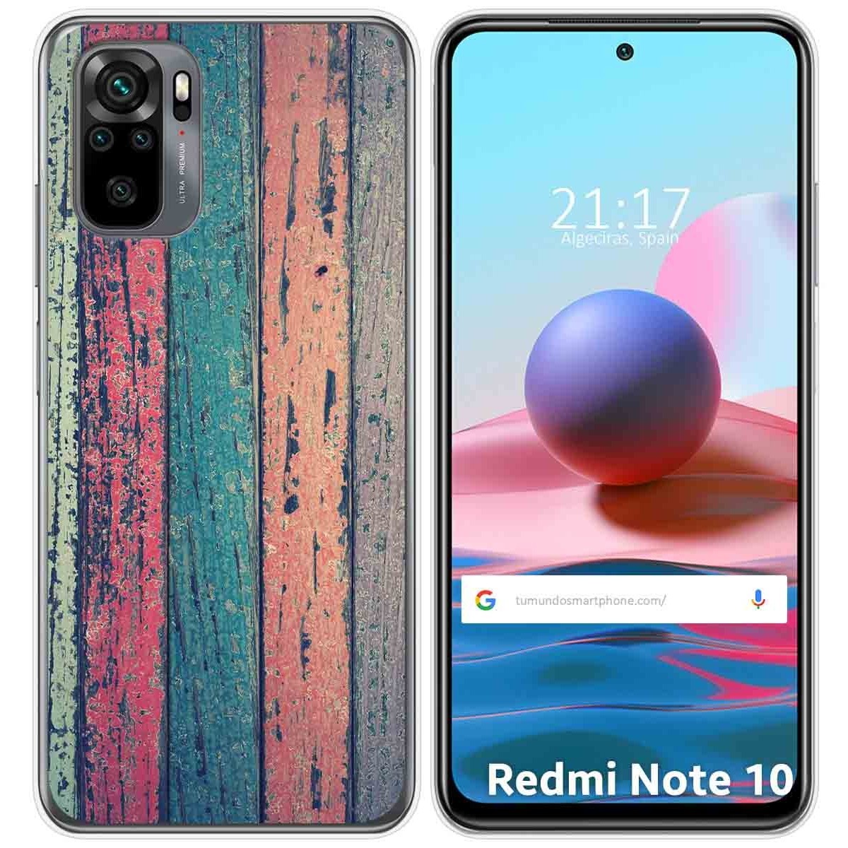 Tumundosmartphone Funda Gel Tpu para Xiaomi Redmi Note 10 / 10S diseño Madera 10 Dibujos