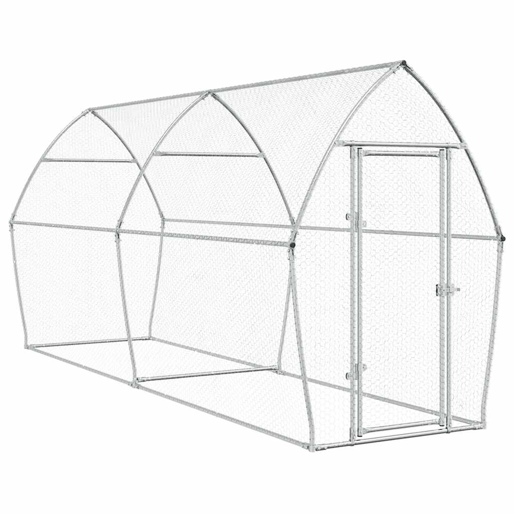 vidaXL Jaula para gallinas acero galvanizado plateado