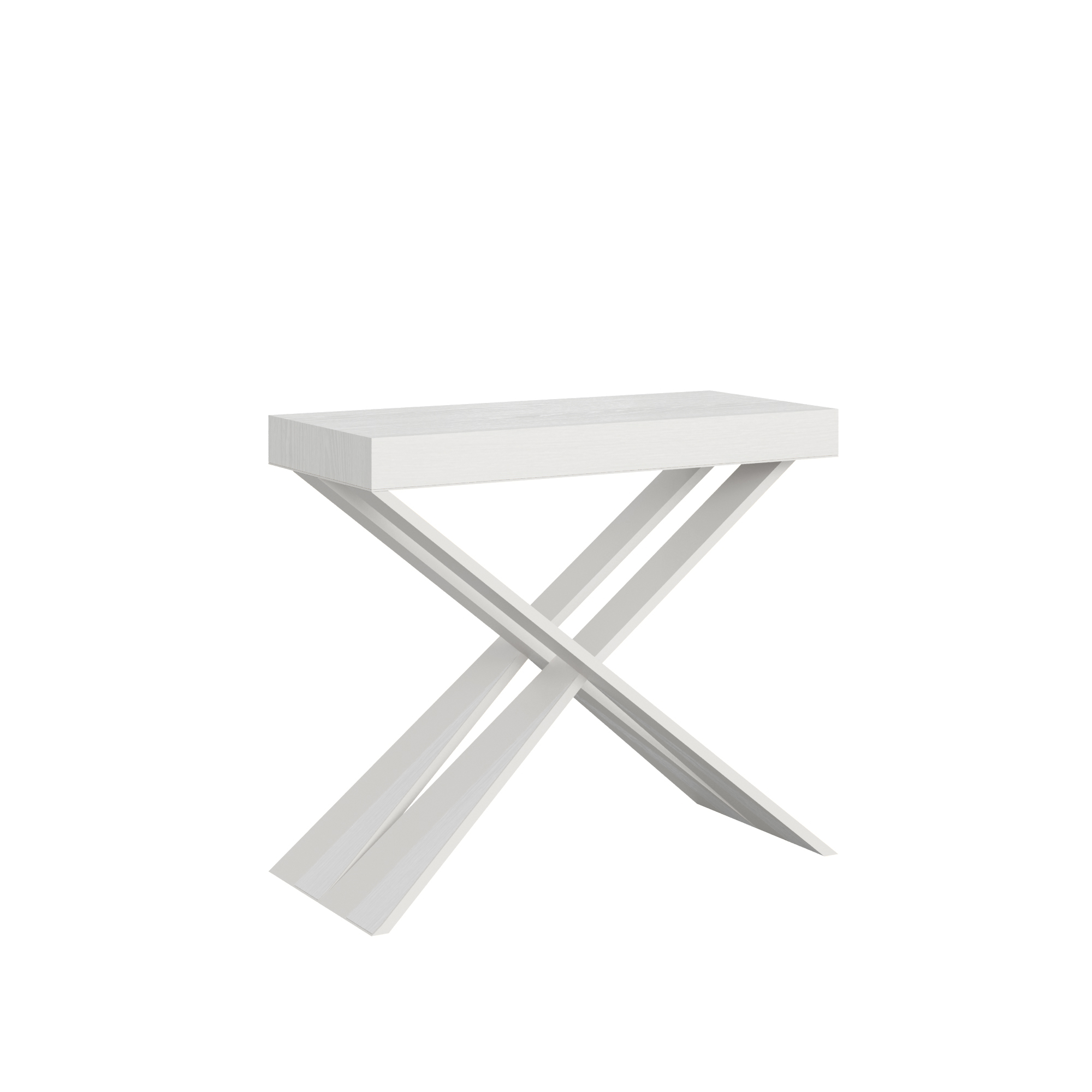 Consola extensible 90x40/196 cm Diago Small Blanco Estructura Fresno Blanco - Itamoby