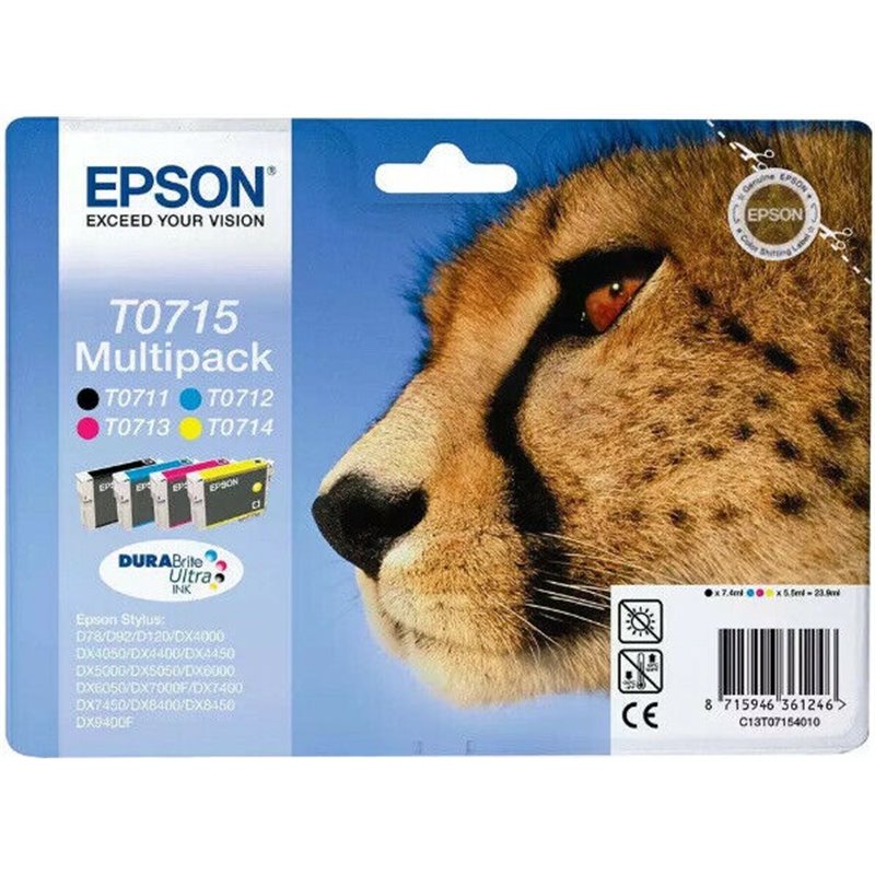 Cartucho Epson T0715 MULTIPACK STYLUS D78/D92/D120/DX4000/DX5000/DX6000/DX7400/SX105/BX300F
