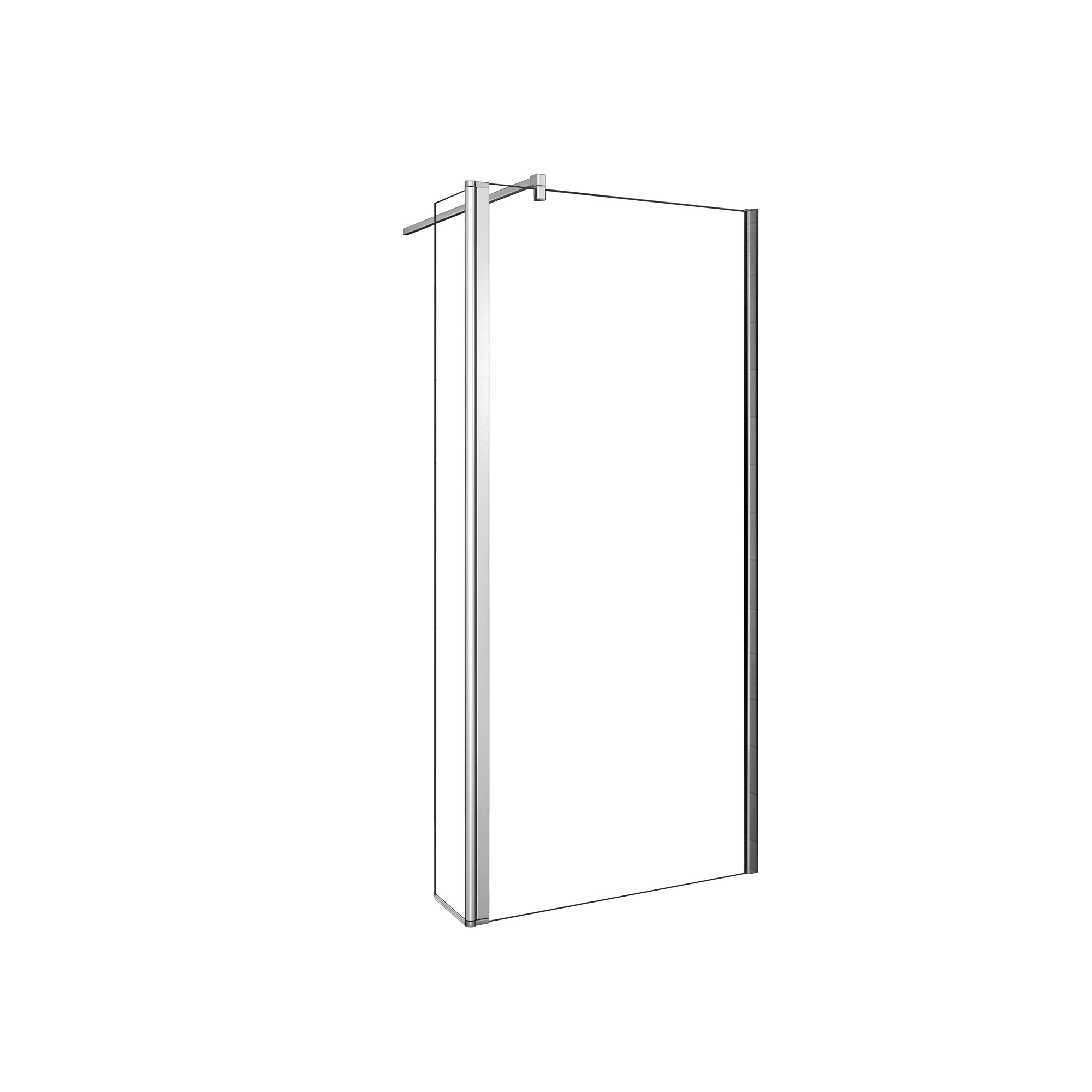 Walkin,Panel de ducha,2 hojas Panel fijo+Lateral giratorio,Vidrio 8mm Antical,Barra 140cm,[(53.9-55.9)+40]x200cm