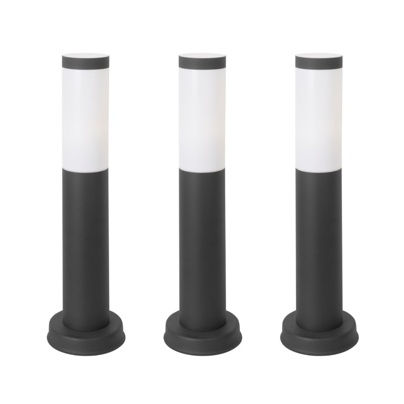FORLIGHT KORAL Baliza Exterior para Jardín Resistente Al Agua IP55 | Poste de Luz para Sendero y Camino | Lámpara Bolardo de Acero Inoxidable | 23W | Farolillo Moderno | Acabado Antracita o Inox