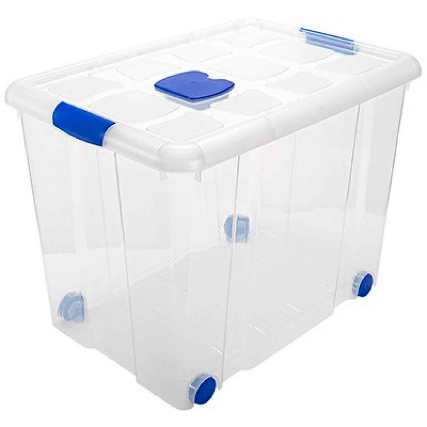 Tradineur - Caja de almacenaje plástico 4 L. Cesta, recipiente  almacenamiento objetos 14 x 26 x 17 cm