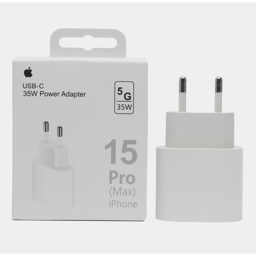Cargador Apple USB-C de 35W - Carga Rápida y Eficiente para iPhone y iPad Pro - Sin Cable - Compatibilidad Universal - Diseño Compacto y Portátil - Eficiencia Energética - Seguridad Garantizada
