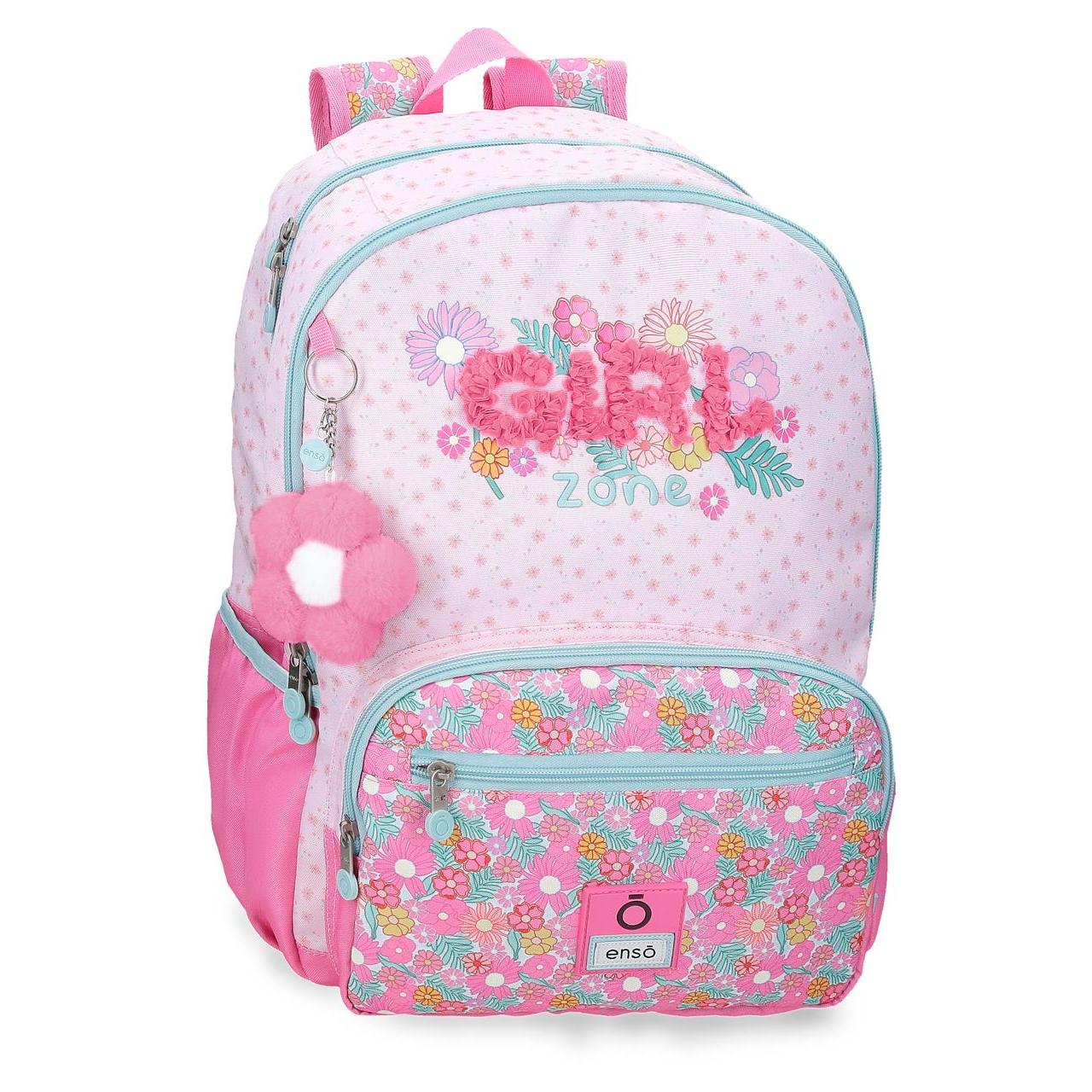 Mochila escolar adaptable a carro Enso Girl Zone 32x44x17cm Fucsia