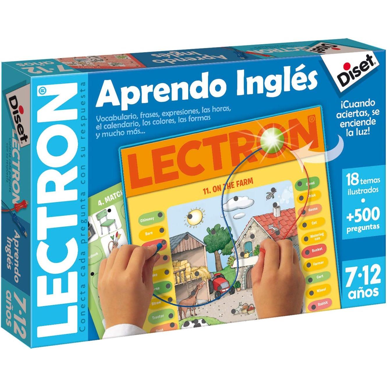 Diset - Lectron Aprendo Inglés, Juego educativo de asociar preguntas y respuestas a partir de 7 años (63817)
