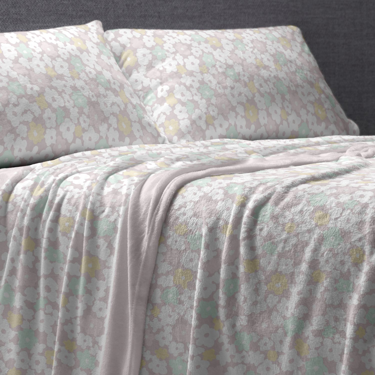 Juego de Sábanas Coralina BURRITO BLANCO - Suave y Cálido para Invierno | Diseño Floral en Azul | 5 Medidas Disponibles