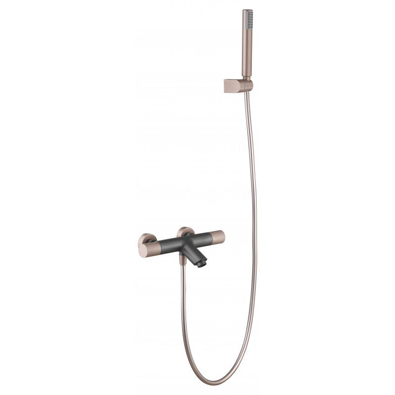 Imex Line BTD038-4GC grifo termostático para bañera y ducha en gris mate y champagne de 30,6 cm
