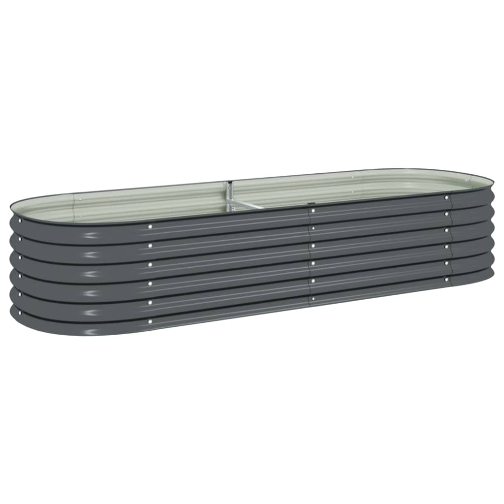 vidaXL Arriate de acero galvanizado 240x80x44 cm Color Plateado,  Gris,  y mas