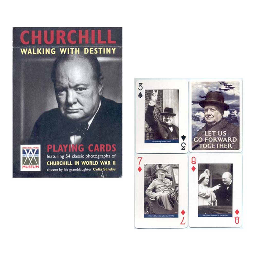 Piatnik Baraja de poker de 54 cartas Winston S. Churchill Segunda guerra mundial Premio nobel de Literatura Historia Fotografías originales Juego mesa Jugar Adultos Colección Coleccionable Poquer