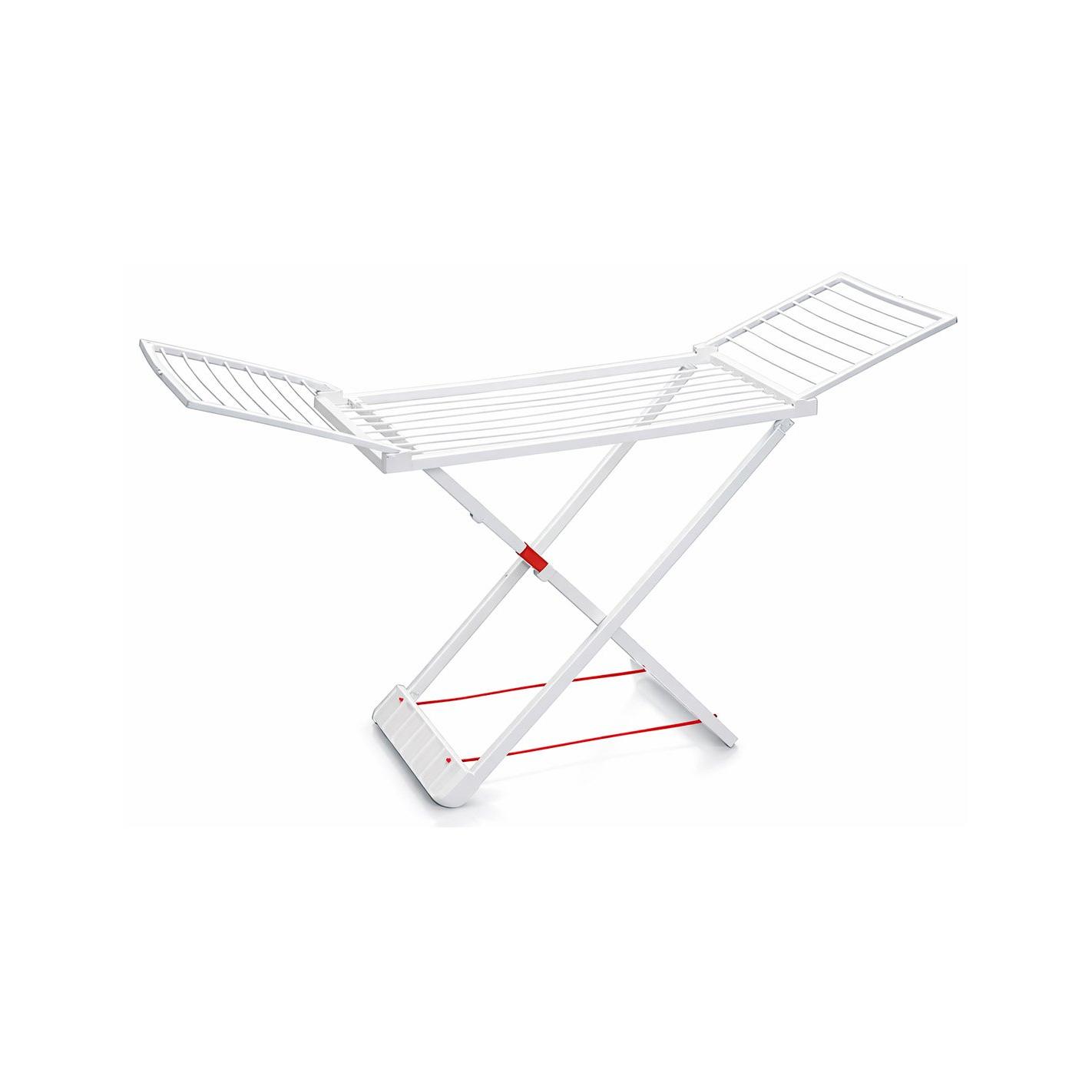 Tendedero Plegable con Alas Blanco, Superficie de Tendido 20m, Incluye Pinzas, Cierre de Seguridad, Hecho de Resina, Resistente