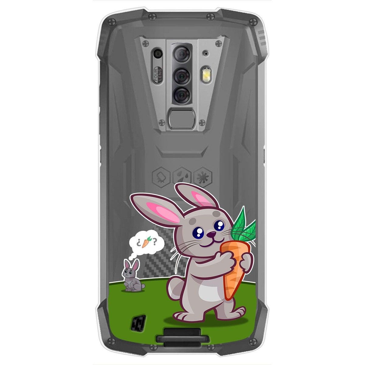 Tumundosmartphone Funda Gel Transparente para Blackview BV6900 / BV6900 Pro diseño Conejo Dibujos