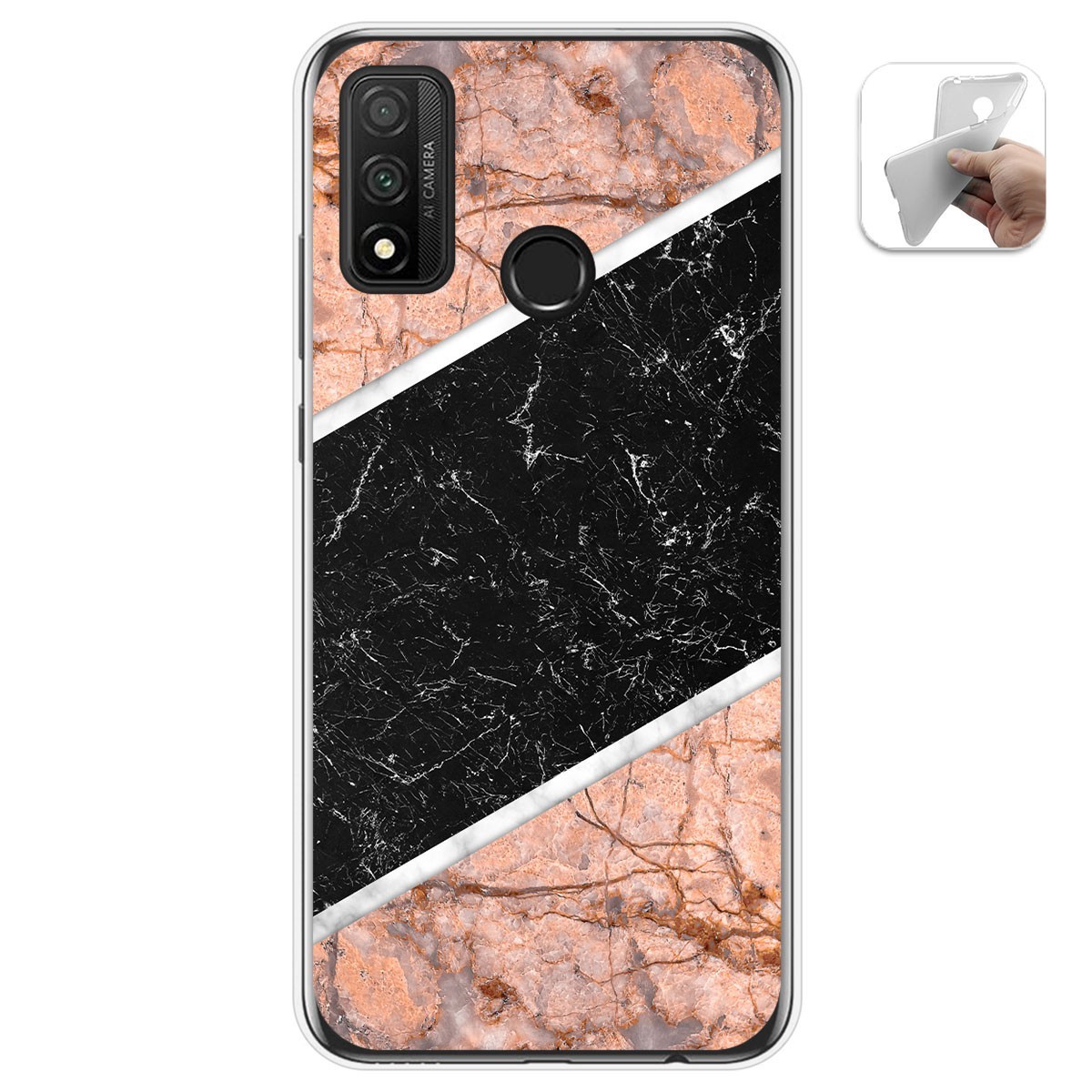 Tumundosmartphone Funda Gel Tpu para Huawei P Smart 2020 diseño Mármol 07 Dibujos