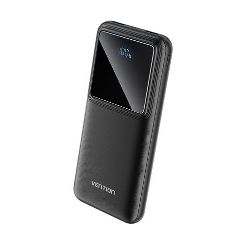 Power Bank Vention 10000mAh 22.5W – Ultradelgada, Carga Rápida PD/QC, Pantalla LED y Capacidad para 3 Dispositivos
