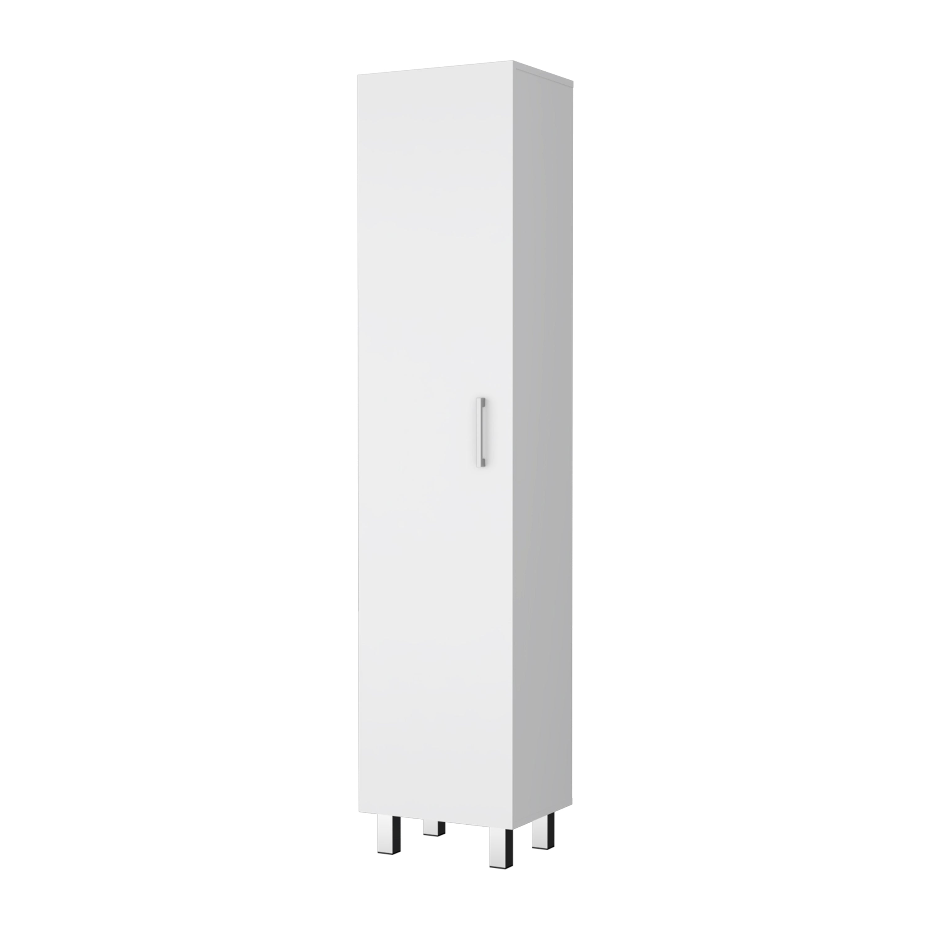 Columna de baño Vintro en melamina con 4 estantes y 1 puerta , blanco , 180 cm X 40 cm X 31.3 cm