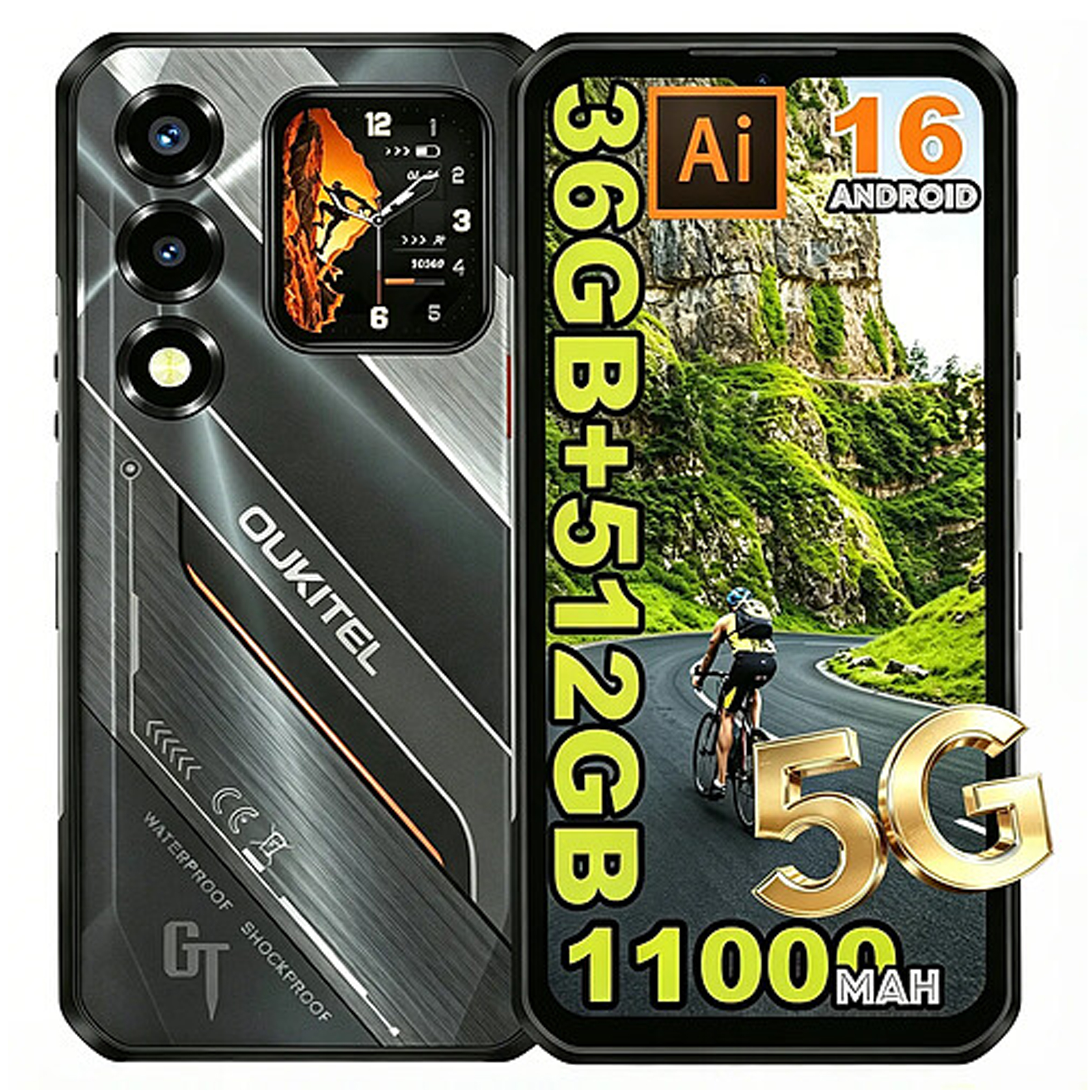 Oukitel Wp66 5g Movil Irrompible Android 16 36gb 512gb 11000mah 6.6" 108mp 120hz Nfc Dual Sim Smartphone